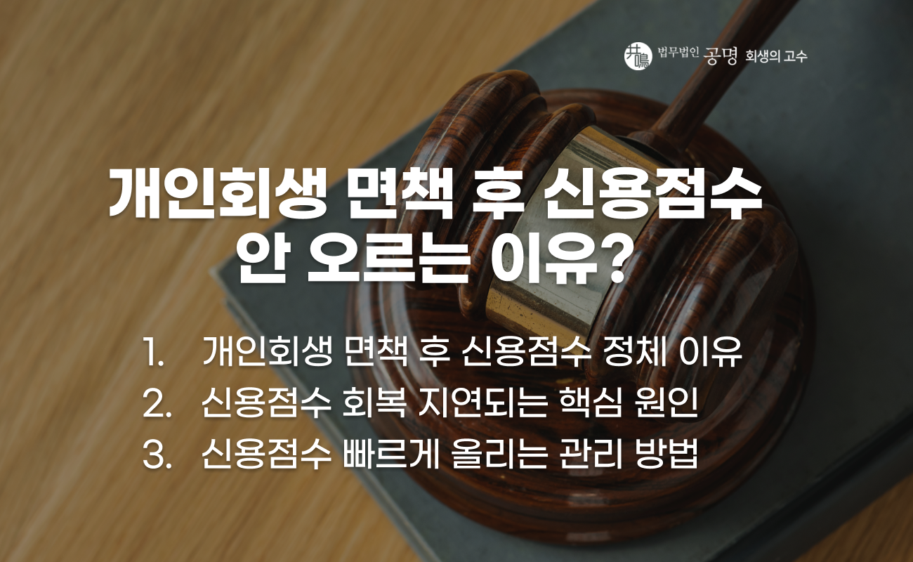 개인회생 면책 후 신용점수가 오르지 않는 이유 설명 이미지