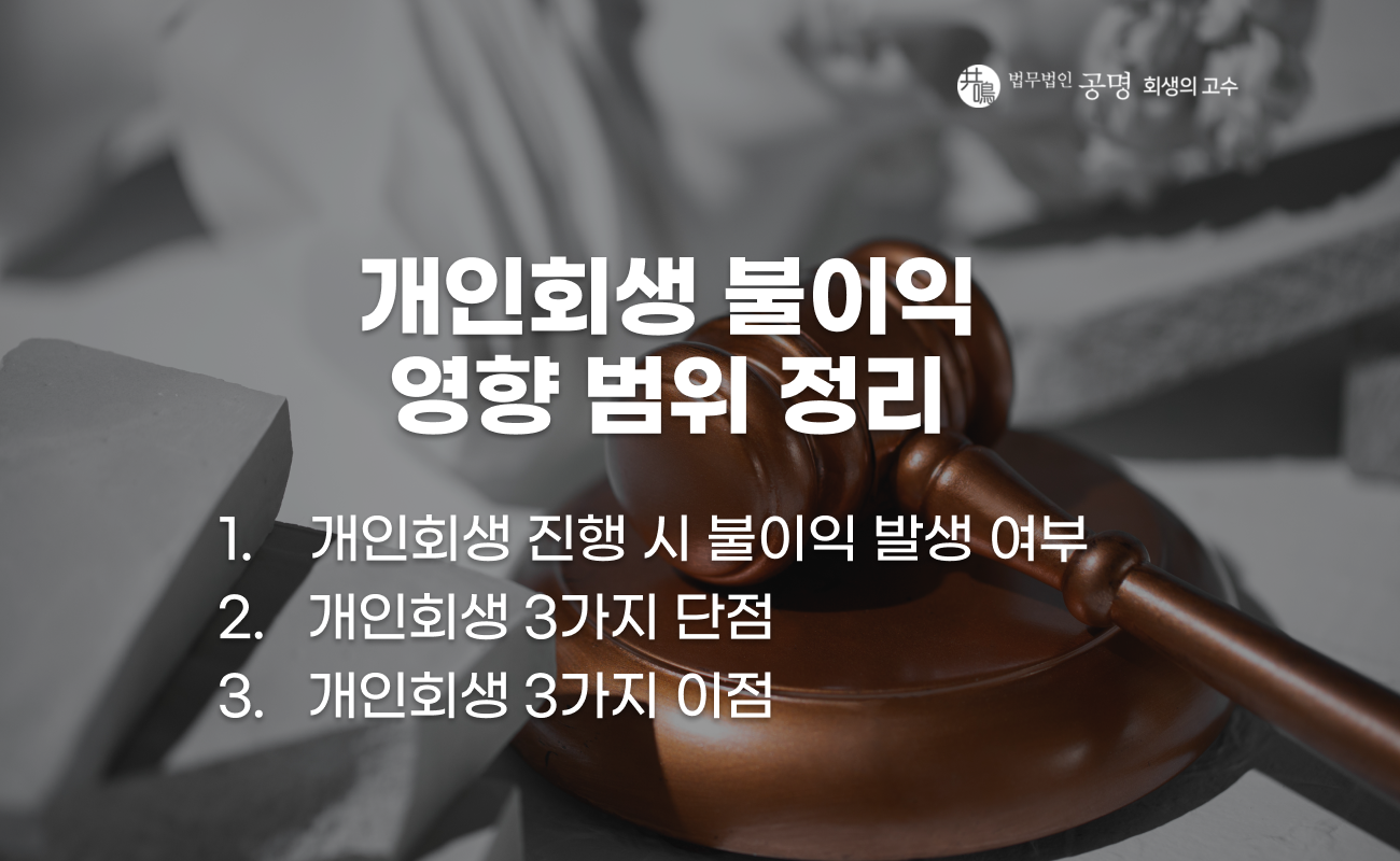 개인회생 진행 시 발생 가능한 불이익과 영향 설명 이미지