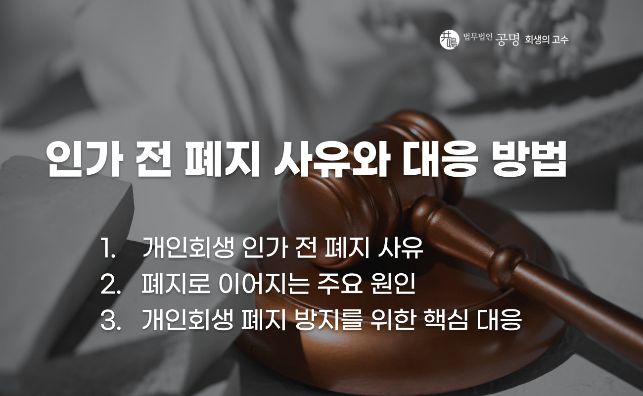개인회생 인가 전 폐지 사유와 사례 설명 이미지