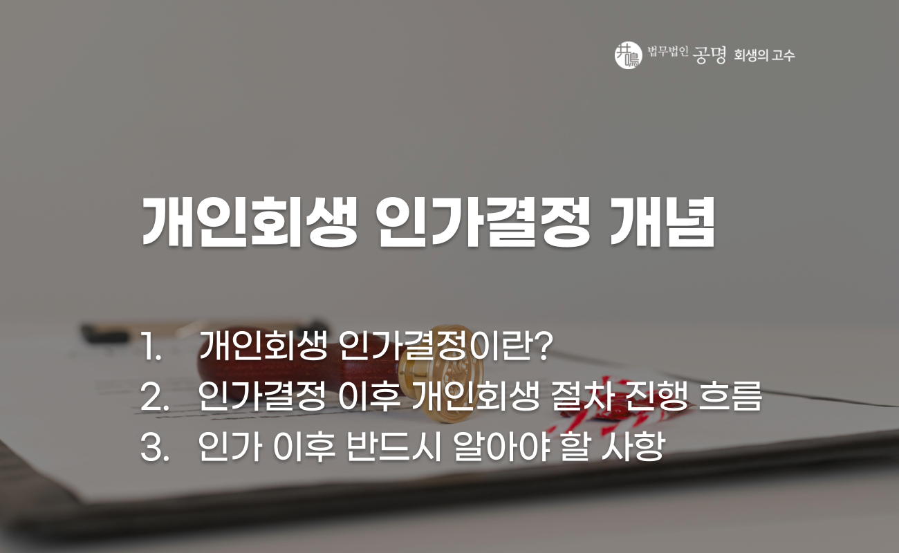 개인회생 인가결정 의미와 이후 절차 설명 이미지