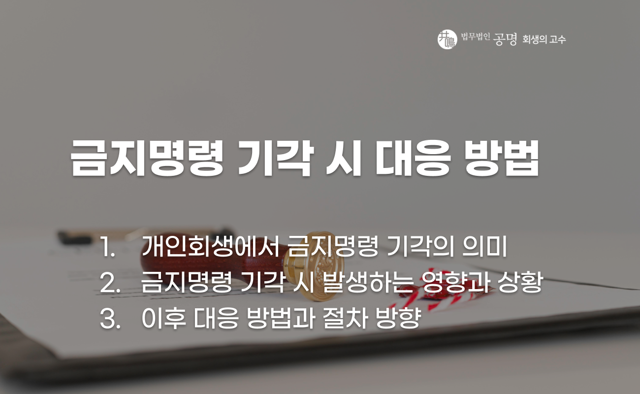 개인회생 금지명령 기각 시 영향과 대응 방법 이미지