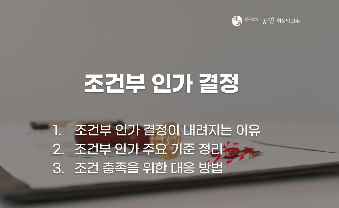 조건부 인가 결정 이유와 대응 방법 설명 이미지