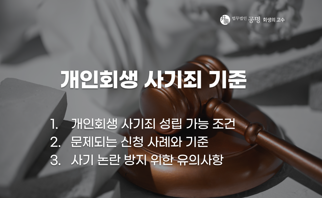 개인회생 사기죄 관련 기준 설명 이미지