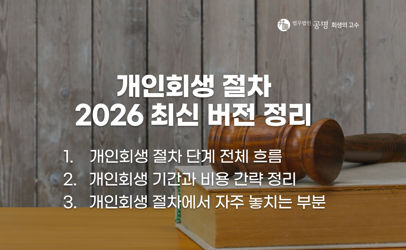 개인회생 절차 단계별 흐름과 2026년 기준 진행 과정 설명 이미지