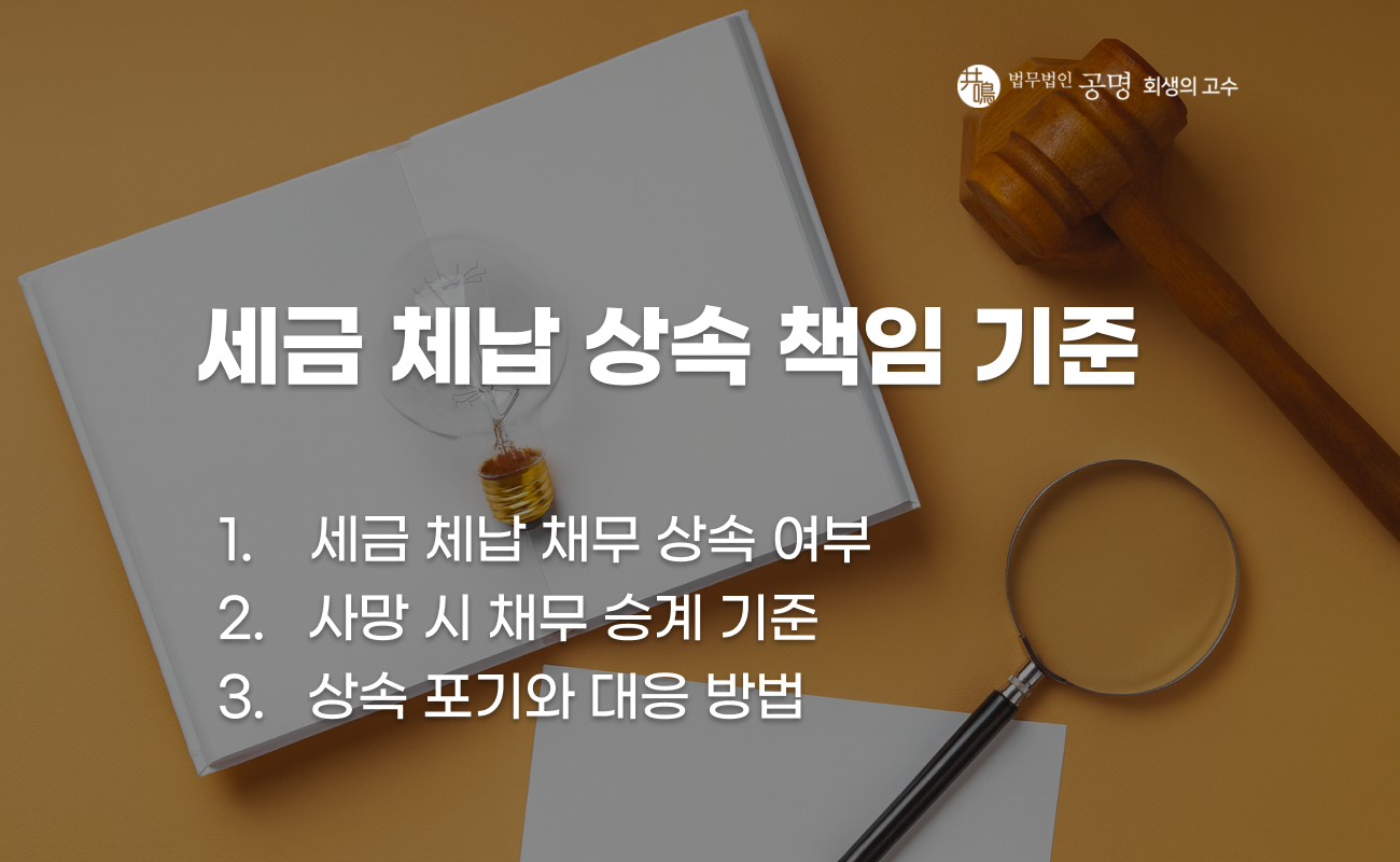 세금 체납자 사망 시 채무 상속 기준 설명 이미지