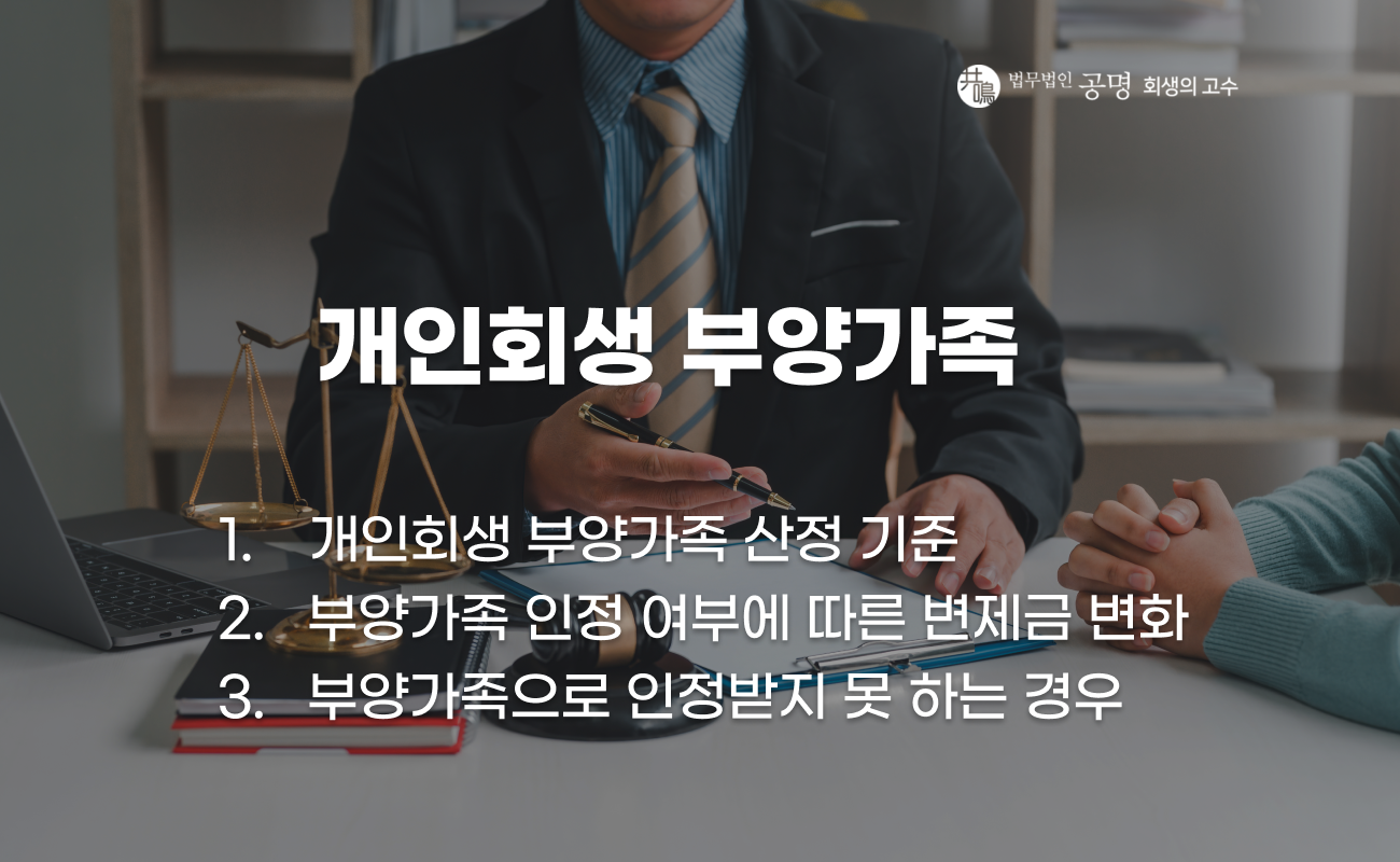개인회생 부양가족 인정 기준과 생계비 반영 조건 설명 이미지