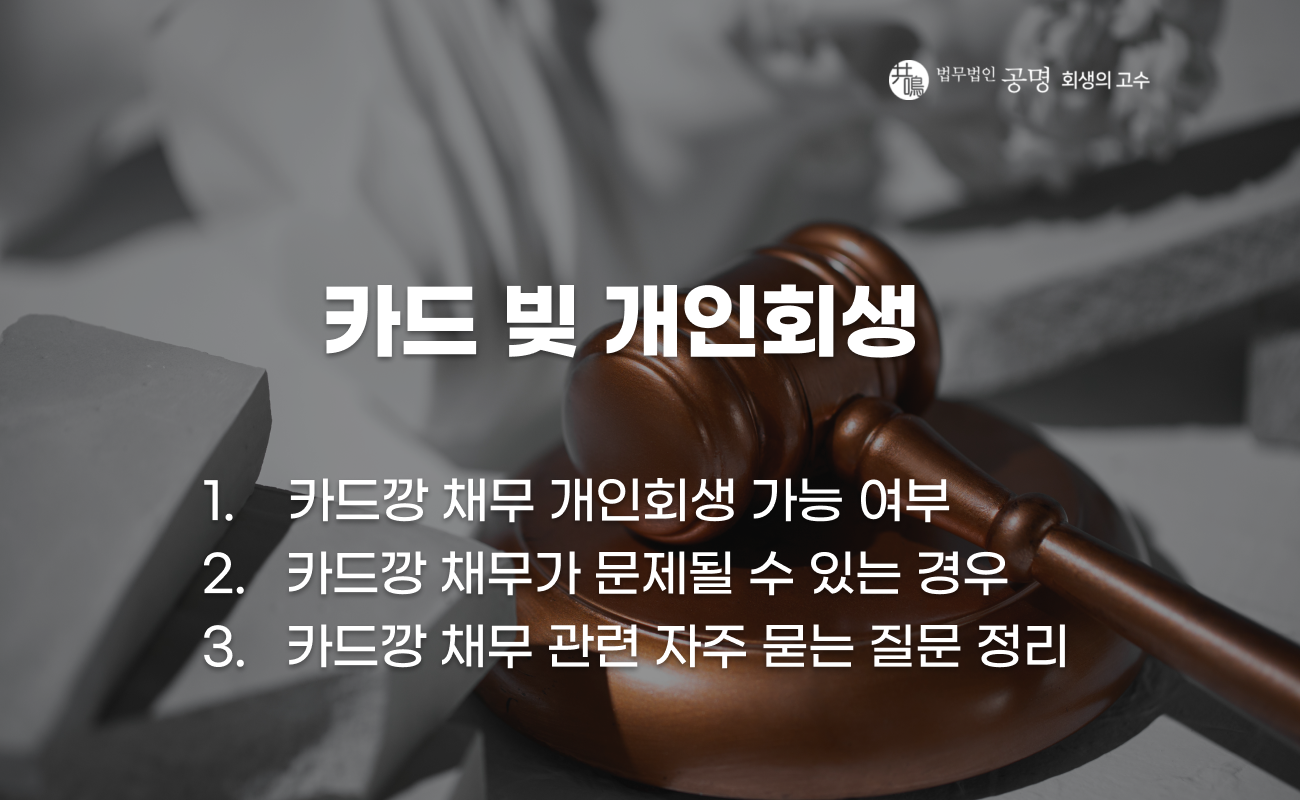 카드깡 채무 개인회생 가능 여부와 확인사항 정리 이미지