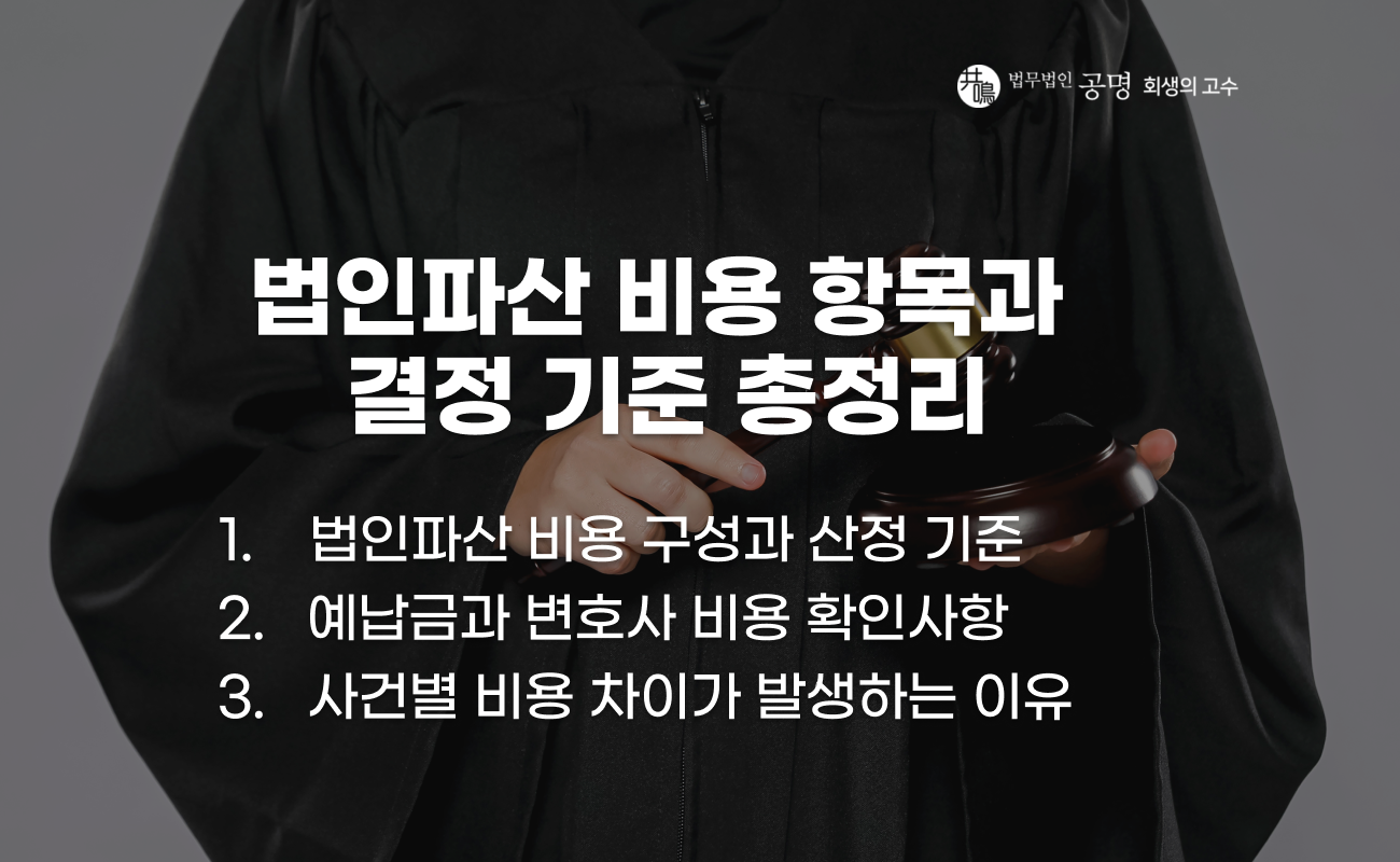 법인파산 비용 결정 기준과 비용 구성