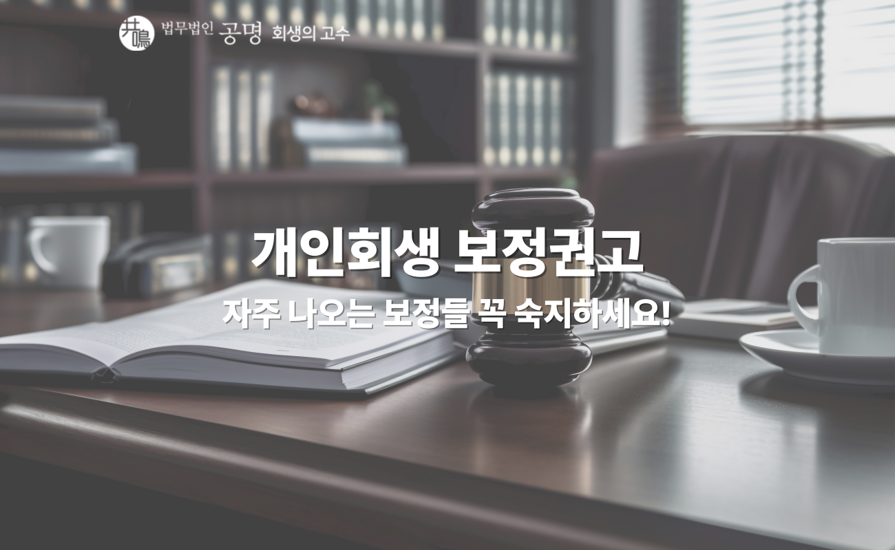 개인회생 보정권고, 자주 나오는 보정들 꼭 숙지하세요!